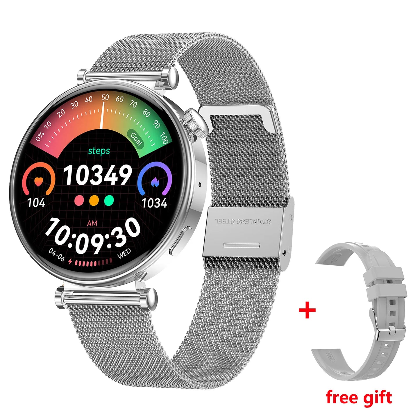 New Fashion HK41 Lady Smart Watch for Women 2024 Double Strap BT Call Large Memory Watch Heart Rate Blood Monitor Smartwatch