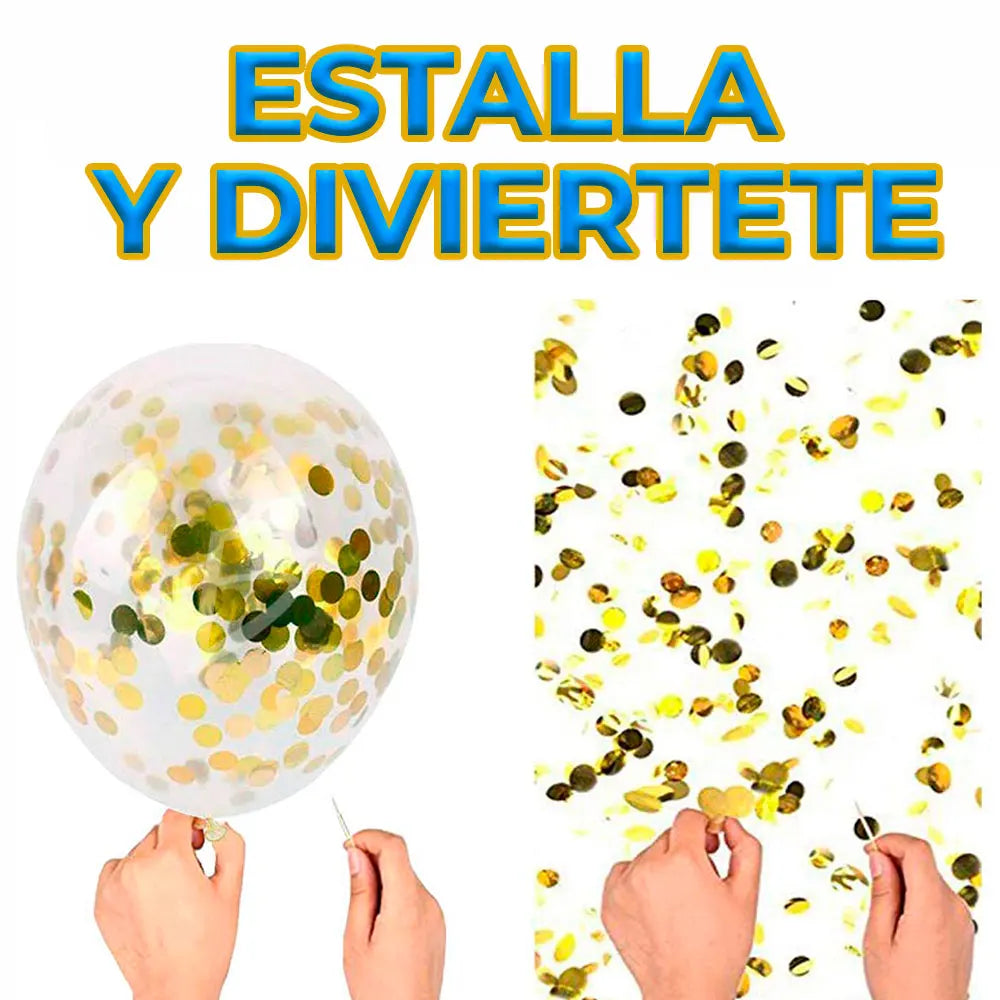 Champagne Balloons for New Year's Decoration - Gold and Silver
