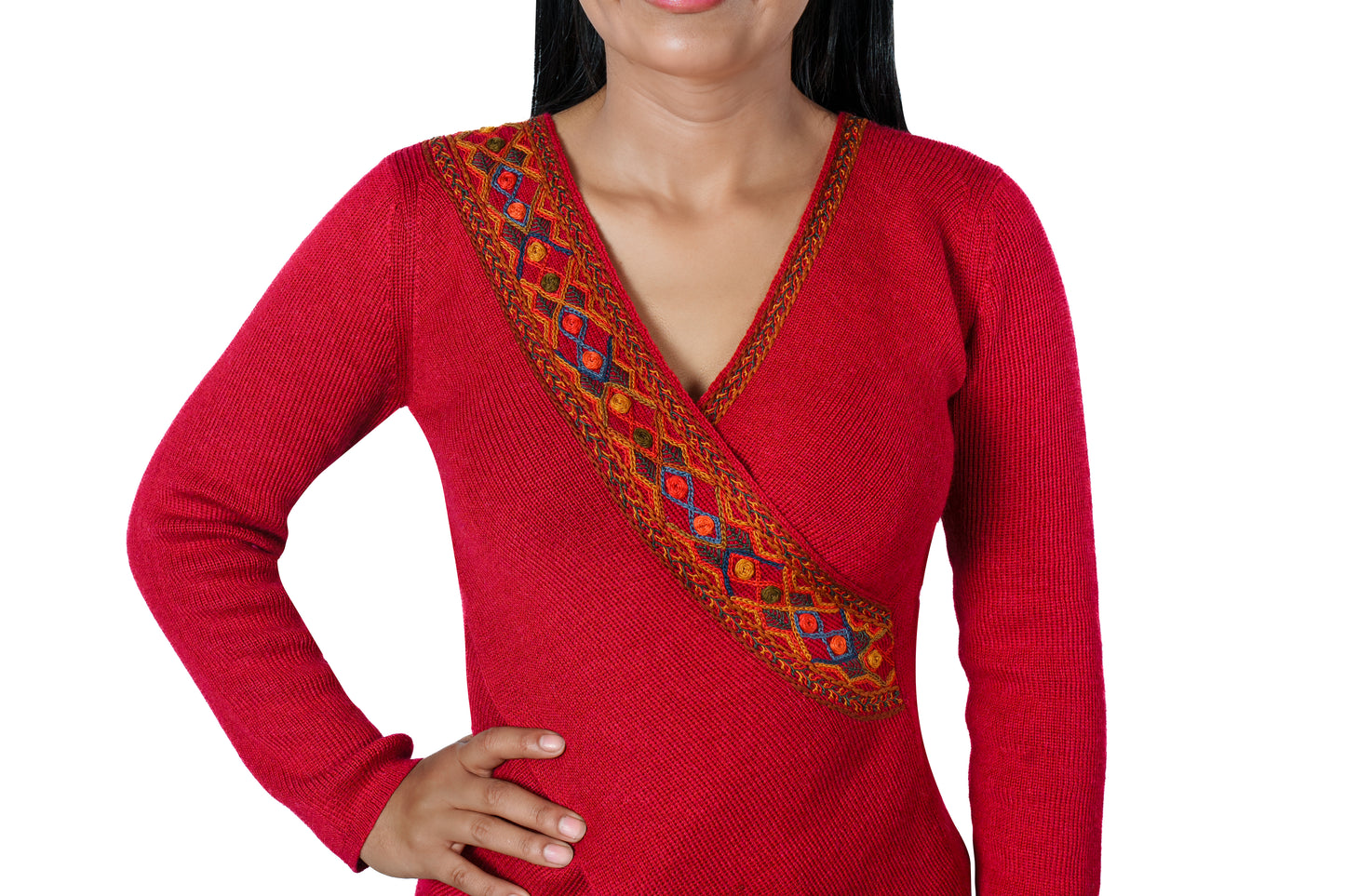 "Ruby Embroidery" Sweater