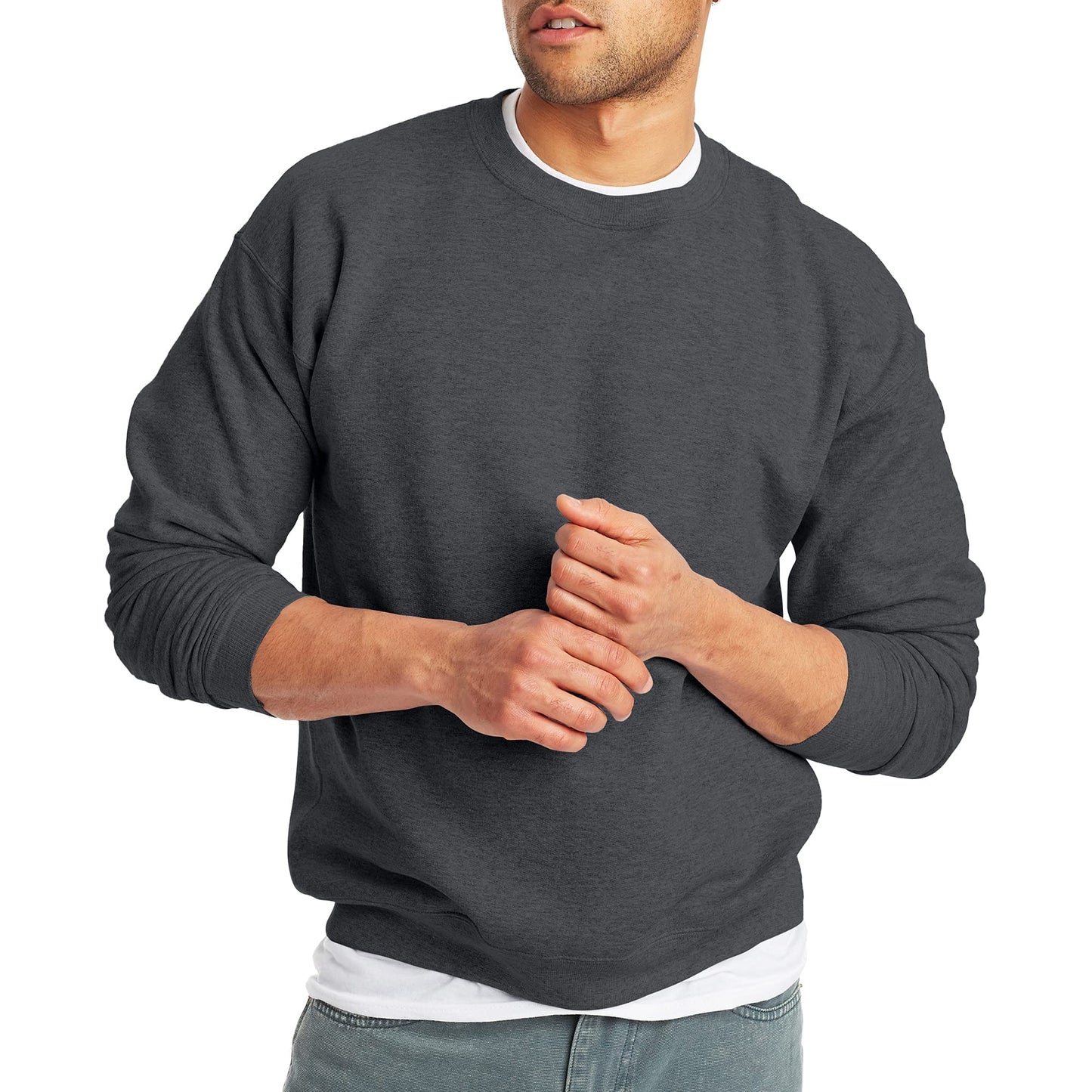 Hanes EcoSmart Fleece, Cotton-Blend Pullover, Crewneck Sweatshirt for Men (1 Or 2 Pack)