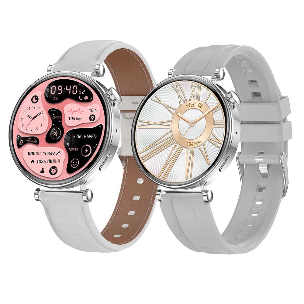 New Fashion HK41 Lady Smart Watch for Women 2024 Double Strap BT Call Large Memory Watch Heart Rate Blood Monitor Smartwatch
