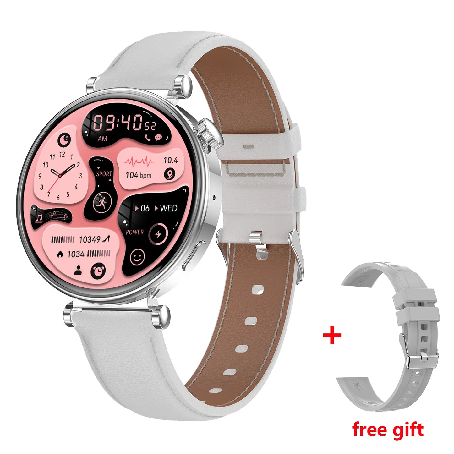 New Fashion HK41 Lady Smart Watch for Women 2024 Double Strap BT Call Large Memory Watch Heart Rate Blood Monitor Smartwatch