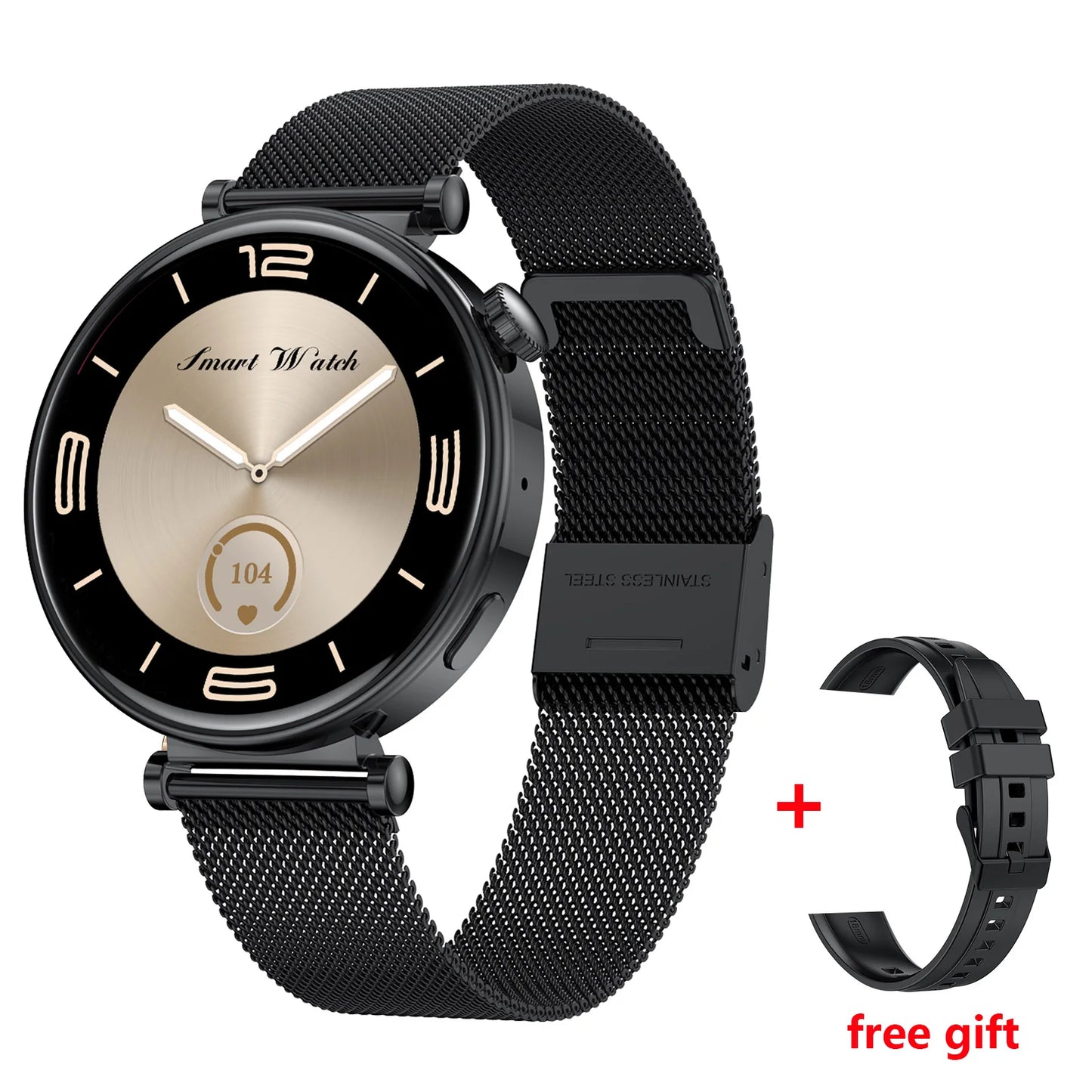 New Fashion HK41 Lady Smart Watch for Women 2024 Double Strap BT Call Large Memory Watch Heart Rate Blood Monitor Smartwatch