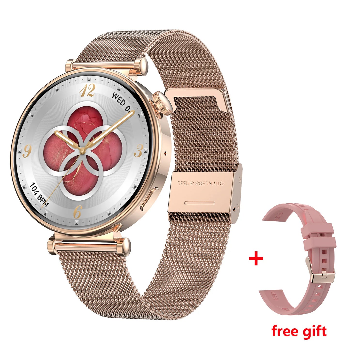 New Fashion HK41 Lady Smart Watch for Women 2024 Double Strap BT Call Large Memory Watch Heart Rate Blood Monitor Smartwatch