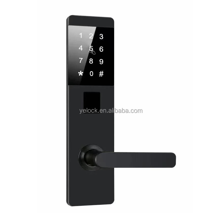 Waterproof Zinc Alloy Tuya APP Wifi ZigBee SaaS Smart Keypad Password Door Lock for Hotel INN Wood Door Cloud Data Storage