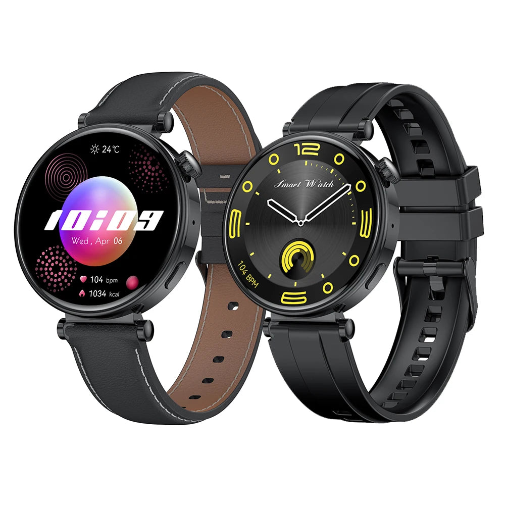 New Fashion HK41 Lady Smart Watch for Women 2024 Double Strap BT Call Large Memory Watch Heart Rate Blood Monitor Smartwatch