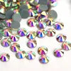 Factory SS6 SS8 SS10 SS12 SS20 SS30 Hotfix Rhinestones White ab Crystal Flat Back Luxe Crystals Iron on Motif Stones Bulk