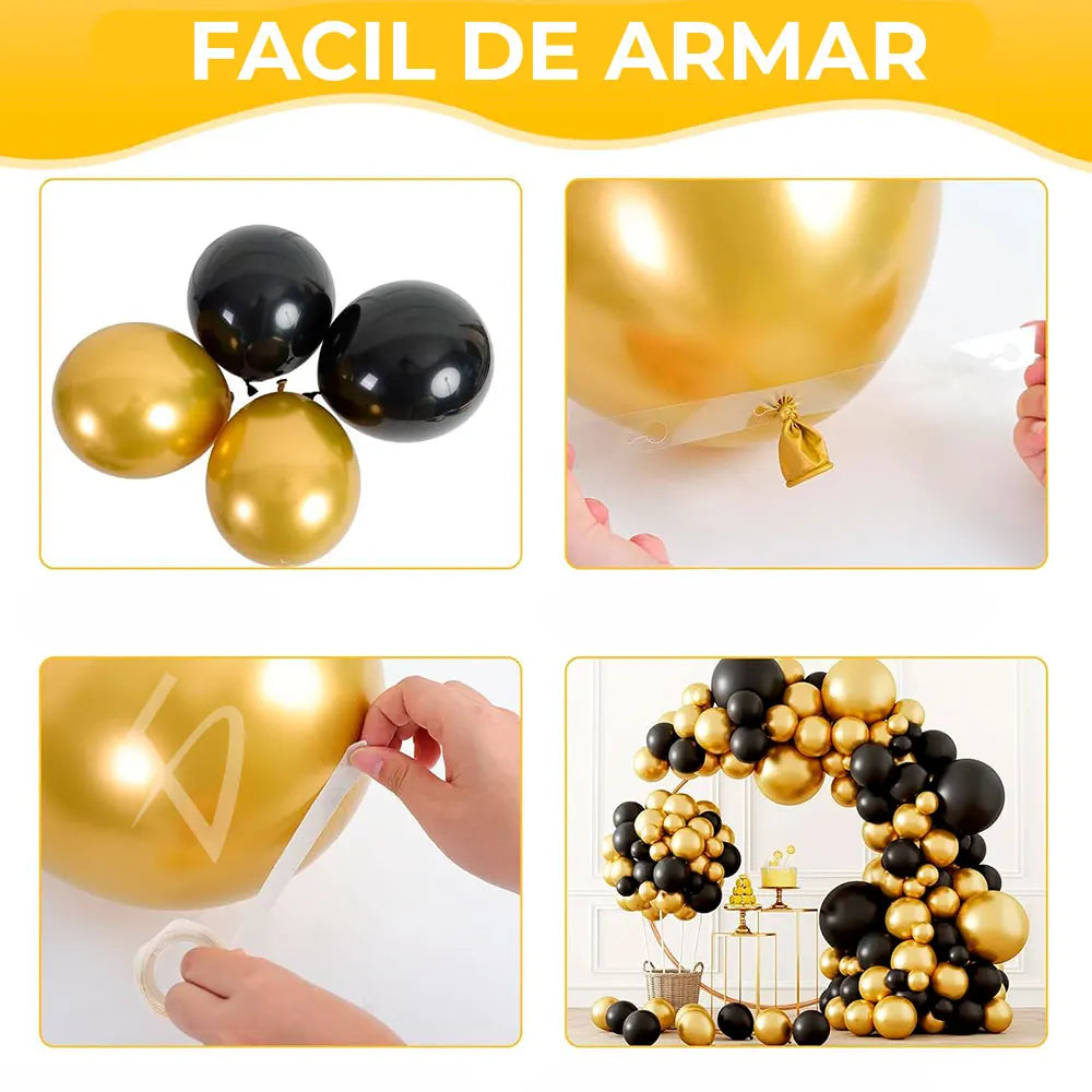 Champagne Balloons for New Year's Decoration - Gold and Silver
