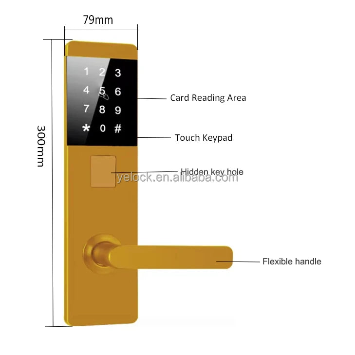 Waterproof Zinc Alloy Tuya APP Wifi ZigBee SaaS Smart Keypad Password Door Lock for Hotel INN Wood Door Cloud Data Storage