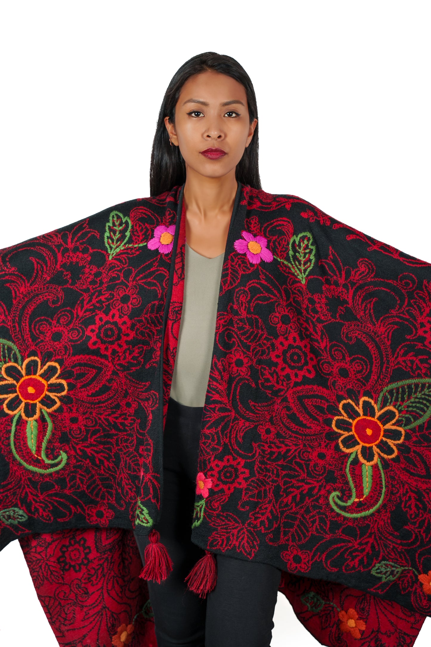 Poncho "Rosas Cósmicas"